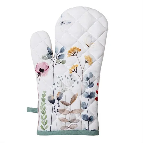 Topflappen Ofenhandschuh Küche Töpfe Clayre&Eef Blumen Frühling 18x30cm FOB44