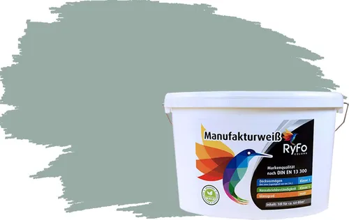 RyFo Colors Wand- und Deckenfarbe Manufakturweiß Grüntöne - Entdecken Sie die RyFo Colors Manufakturweiß Grüntöne, eine emissionsminimierte Premiumfarbe für stilvolle Innenräume. Hohe Deckkraft und Ergiebigkeit – ideal für kreative Raumgestaltungen.