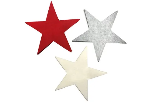Annastore Platzset 12 x Filzsterne Filzdeko Sterne Weihnachten Filzunterlage Sterne, In DREI Farben