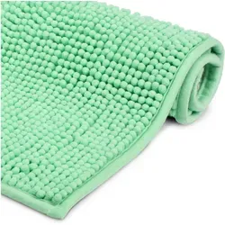 Beautissu Badematte Rutschfest Beaumare Fl Hochflor Teppich 80cm, 50cm, Mintgrün