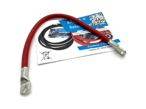 eXODA 25 mm2 M6 M6 Batteriekabel, Rot, (30 cm), 99% Kupfer