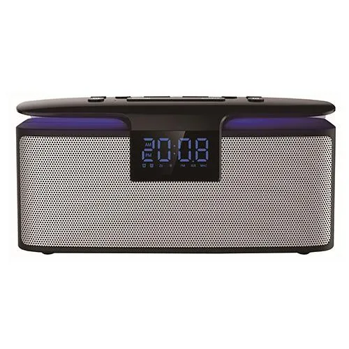 AKAI Radiowecker Lautsprecher FM Radio Wecker Bluetooth Box - Tragbarer Bluetooth Lautsprecher mit FM-Radio, Dual Alarm und stimmungsvoller blauer LED-Beleuchtung. Ideal für Zuhause und Reisen, mit bis zu 6 Stunden Spieldauer!