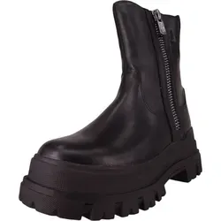 BUFFALO Damen Stiefel Aspha Bootie Zip - Schwarz - 41 - Modische Stiefel mit hoher Plateausohle und seitlichem Reißverschluss. Ideal für Freizeit, bequem dank Memory Foam und robustem Kunstleder.