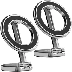2er-Set MagSafe KFZ-Handyhalterung, chrom-schwarz glänzend, 360° drehbar - Sichere magnetische Handyhalterung für Ihr iPhone. Mit 360° Drehung und stabiler Befestigung bleibt Ihr Smartphone auch auf unebenen Straßen an Ort und Stelle. Ideal für Navigation und einfach zu montieren.