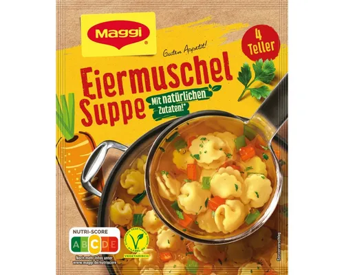 MAGGI Fertiggericht, Maggi Guten Appetit Eiermuschel Suppe mit natürlichen Zutaten 63g