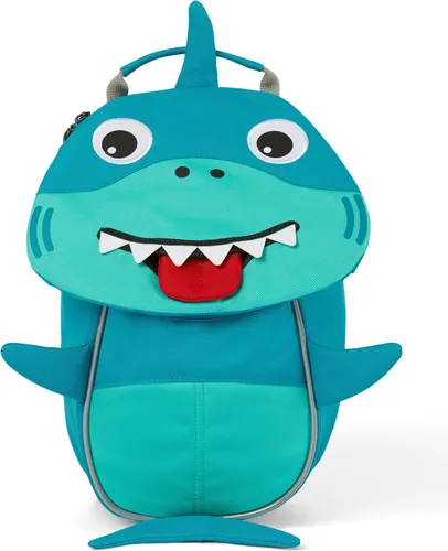 Affenzahn Kleiner Freund Kindergarten-Rucksack Hai - Ergonomisch, reflektierend mit Namensschild, umweltfreundlich aus recycelten Materialien für 1-3 Jährige