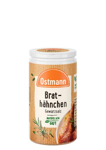 Ostmann Gewürze - Brathähnchen Gewürzsalz - Kräuter für Geflügelgerichte mit würzig-pikantem Geschmack, ideal für Chicken Wings. Leicht dosierbar dank Streuaufsatz und aus natürlichen Zutaten.