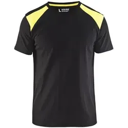 Blaklader 33791042 T-Shirt, Schwarz/Gelb, Größe M - T-Shirt für Herren mit verstärkten Hals- und Schulternähten, ideal für Arbeit und Freizeit, aus 100% Baumwolle für hohen Tragekomfort.