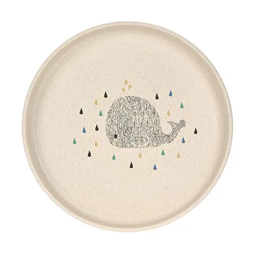 LÄSSIG Kinder Teller ohne Melamin, BPA-frei, für Spülmaschine und Mikrowelle/Plate Little Water Whale