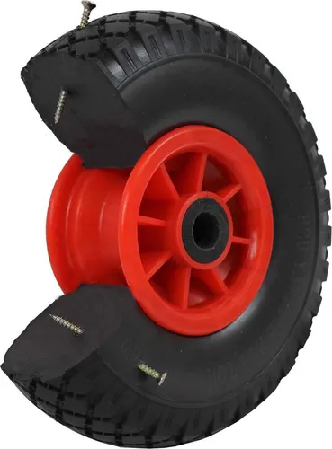 Pannensicheres Sackkarrenrad 260 x 85 mm - Vollgummi Ersatzrad für Bollerwagen und Handwagen, max. Tragfähigkeit 100 kg, wartungsfrei und ideal für den Einsatz im Garten oder beim Transport.