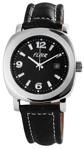 FLAIR Quarzuhr 200721000003 Herrenuhr mit Echtlederarmband - Elegante Herrenuhr mit hochwertigem Quarzwerk, analoger Anzeige und wasserdicht bis 5 bar. Das Echtlederarmband sorgt für hohen Tragekomfort und Stil.