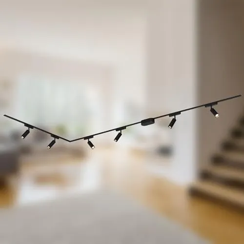 BRILONER Schienensystem Luxtrail Komplettset mit 6x LED Spots - Leuchtbänder-Schienen, flexibles 3m L-Form Design mit drehbaren Spots für individuelle Beleuchtung, ideal für kreative Lichtgestaltungen.