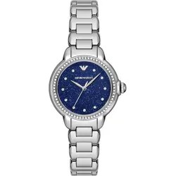 Emporio Armani Watch AR11630 - Elegante Damenarmbanduhr mit 32-mm-Gehäuse und blauem Zifferblatt, wasserdicht bis 50 m – ideal für stilbewusste Frauen, die Funktionalität und Design schätzen.