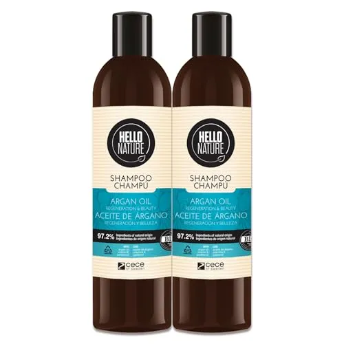 P-Beauty Naturkosmetik Arganöl Shampoo - Vegane Haarpflege für Damen & Herren - Shampoo gegen trockenes & strapaziertes Haar - Sanfte Reinigung, Regeneration & Glanz (2x300ml)