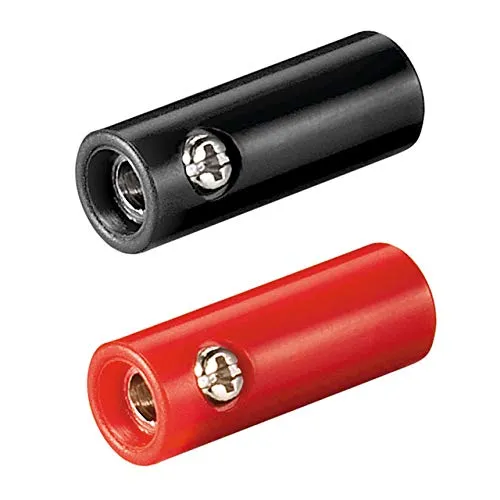 Bananenbuchse Set | 4mm | mit Schraubverschluss | für Lautsprecherkabel AV-Receiver Verstärker | Buchse Kupplung Bananas Banana Lautsprecher Boxen Audio HiFi Kabel | Rot und Schwarz