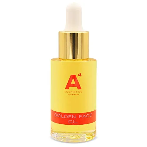 A4 Cosmetics Golden Face Oil 30 ml - Gesichtsöl mit intensiver Anti-Aging-Wirkung, spendet Feuchtigkeit und schützt die Haut vor freien Radikalen dank natürlicher Inhaltsstoffe.