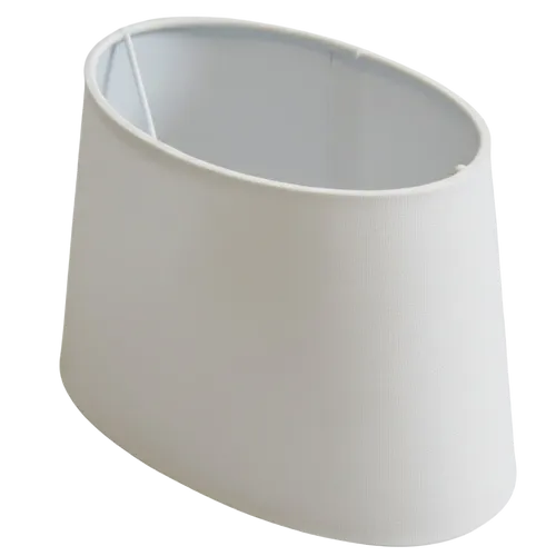 B&S Lampenschirm Samtoptik | Weiß | Oval | H19 x B20 X L 31 | Polyester