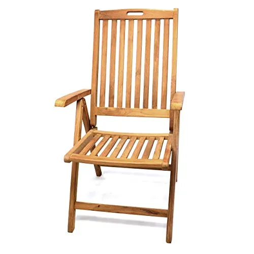 Divero Klappstuhl Bilbao aus Teakholz, behandelt – Farbe: Natur-Braun