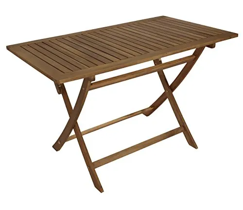 DEGAMO Klapptisch Tobago 70x120cm - Rechteckiger Gartentisch aus geöltem Akazienholz, FSC-zertifiziert, klappbar und ideal für Gartenpartys oder das gemütliche Essen im Freien.