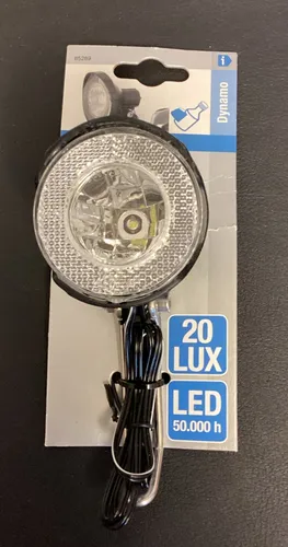 FISCHER 85289 DYNAMO LED-SCHEINWERFER 20L STANDL+SEN SW, Schwarz