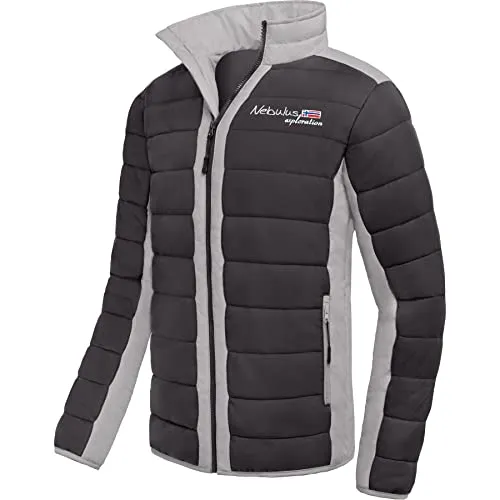 Nebulus Herren Jacke FIGHT, warme Outdoorjacke, praktische & vielseitige Übergangs- & Winterjacke, schwarz-grau - XL