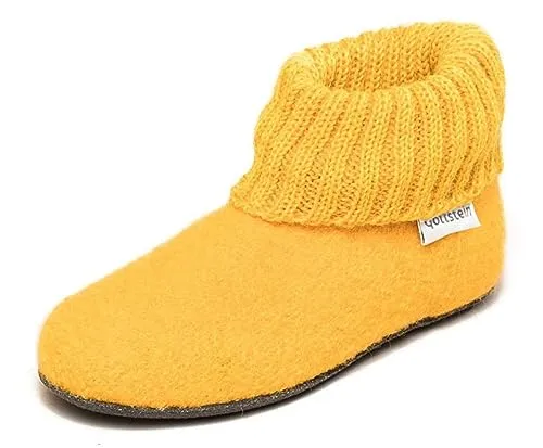 Gottstein Kinder-Hüttenschuh Alpine Boot FE - Schurwoll Hausschuh für Kinder - Hausschuhe aus 100% Schurwolle mit rutschfester Ledersohle, perfekt für warmen Komfort und angenehmes Fußklima das ganze Jahr über.