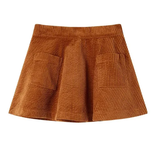 vidaXL Skaterrock Kinderrock mit Taschen Cord Cognac 92 in braun von vidaXL