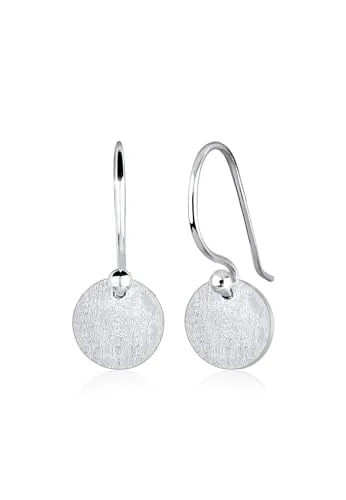 Elli Ohrringe Damen Ohrhänger Geo Plättchen Minimal Trend Matt - Ohrringe für Damen aus hochwertigem 925 Sterling Silber, handgefertigt und anlaufgeschützt, ideal für stilbewusste Frauen und als perfektes Geschenk.