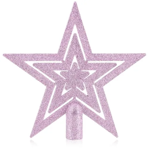 com-four® Christbaumspitze in Stern-Form - Stern für die Weihnachtsbaum-Spitze - Weihnachtsbaumschmuck - Christbaum-Schmuck aus Kunststoff