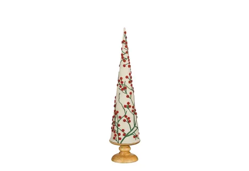Mica Decorations Hänge-Weihnachtsbaum rot 55 cm - Der dekorative Hänge-Weihnachtsbaum von Mica Decorations bringt festliche Stimmung in Ihr Zuhause. Aus weichem Baumwollmaterial mit roten Beeren und einem stabilen Fuß aus Mangoholz gefertigt, ist er ideal für Fensterbänke oder Kaminsimse.
