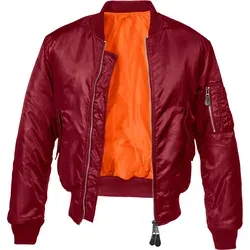 Brandit MA1 Classic Jacke, rot, Größe L für Männer - Funktionsjacken, wind- und wasserabweisender Pilotenblouson aus strapazierfähigem Nylon für höchsten Tragekomfort.