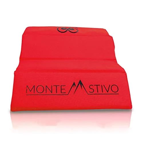 Monte Stivo® Expedition | Outdoor-Sitzmatte 30x40 cm Sitzfläche für Kinder und Erwachsene – 4-Fach faltbar | Zum Wandern (Rot)