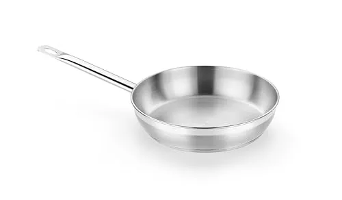 BRA Profesional 26 cm Bratpfanne aus Edelstahl - Hochwertige Pfanne mit Dreifach-Diffusorboden, geeignet für alle Herdarten – ideal für perfektes Braten und gleichmäßige Wärmeverteilung.
