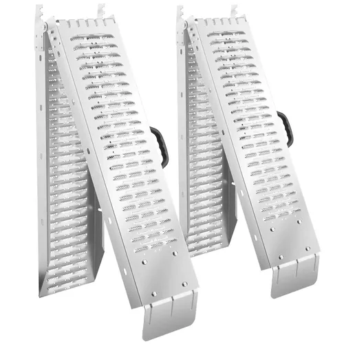 tectake® Auffahrrampen 2er Set, verzinkter Stahl, 400 kg Belastbarkeit