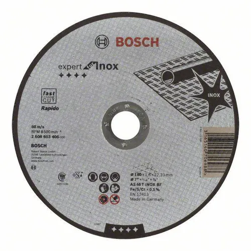 Bosch Trennscheibe gerade Expert for Inox-Rapido AS 46 T INOX BF, 180 mm, 1,6 mm