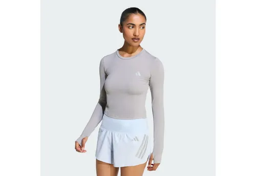 adidas Performance Laufshirt Run Ess LS W grau S (34/36) - Sportliches Langarm-Laufshirt mit climacool® Technologie für optimale Belüftung. Ideal für dein Training, bequem und funktional in Größe S.