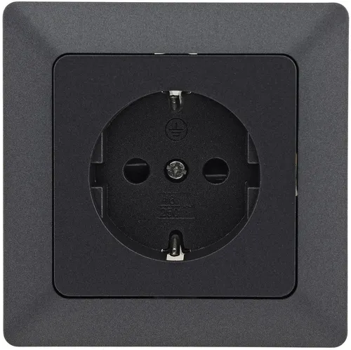 ChiliTec Unterputz-Steckdose MILOS Serie Steckdosen, Schalter, Rahmen, Dimmer, SAT, UP, Anthrazit