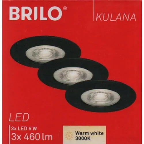 Briloner LED Einbauleuchten schwarz-matt 3xLED-Pl./4,9W (7046-035) - Elegante Deckenleuchte mit drei integrierten LEDs, ideal für Innen- und Außenbereiche. Sparsam im Energieverbrauch und sorgt für eine moderne Atmosphäre.