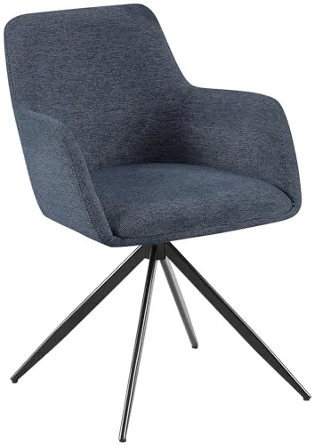 CLP Esszimmerstuhl Olema I Schwenkbarer Polsterstuhl in Blau - Esszimmerstuhl mit schwenkbarer Funktion für optimalen Sitzkomfort und modernes Design. Ideal für stilvolle Küchen und Essbereiche.