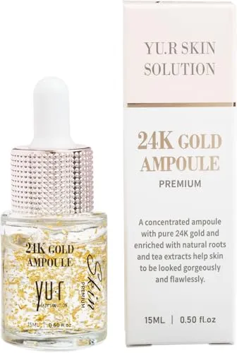 Yu.R Skin Solution 24K Gold Serum – K-Beauty Luxuspflege für strahlende, jugendliche Haut, 15 ml