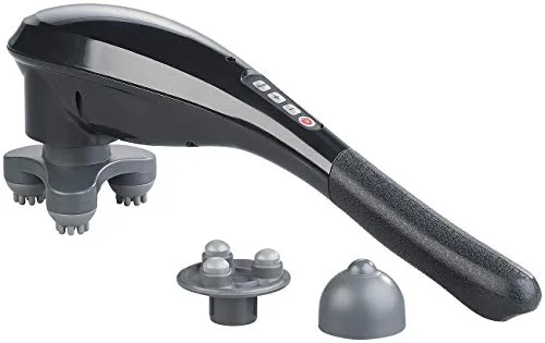 Hand-Vibrations-Massagegerät mit Akku – 5 Modi & 3 Aufsätze - Fitness- & Massagerollen, vielseitiges Handmassagegerät mit 5 Vibrationsmodi und 3 Aufsätzen für individuelle Entspannung und Muskelregeneration.