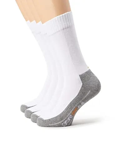 Camano Herren 5942 Sport Socks 4 Paar Sportsocken, Weiß (White 01), (Herstellergröße: 43/46) (4er Pack)