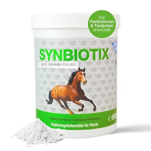 NutriLabs Synbiotix Pulver für Pferde Darm & Verdauung 800g - Gesundheit Pferd - Pferde Darmflorapulver mit Hefe, Alant usw. - Pferde Darm Pulver Nahrungsergänzung - Verdauungspulver Pferde