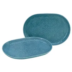 CreaTable Orient Mandala 2-teiliges Geschirrset - Tafelservice aus hochwertigem Porzellan mit elegantem Mandala-Dekor, spülmaschinen- und mikrowellengeeignet, ideal für mediterrane und orientalische Küche.