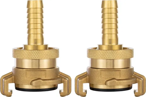 Poppstar Schlauchkupplung Messing - Hochdruck-Adapter bis 25 bar - Schlauchkupplungen: Robuste Messing-Kupplung für Saug- und Hochdruckschläuche, kompatibel mit GEKA-System, ideal für Wasserversorgung und Gartenbewässerung.