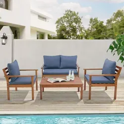 Gartenmöbelset 'Brittoli' 4-tlg. aus Akazienholz von en.casa