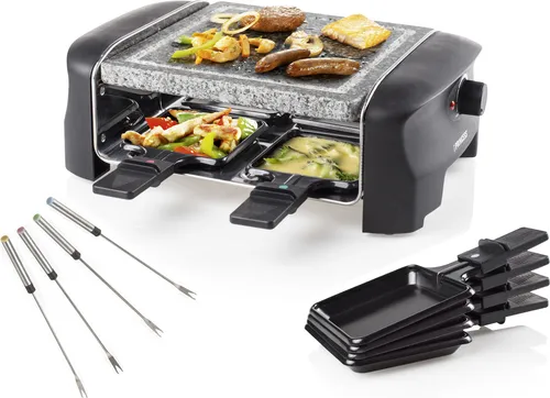 Mini Raclette Gerät mit Steinplatte für 4 Personen