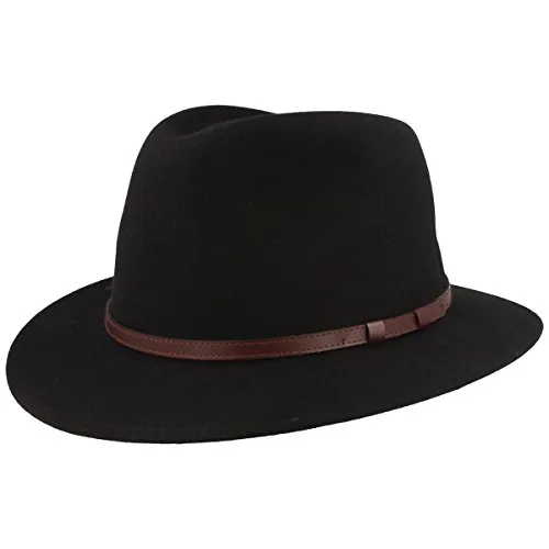 Breiter Outdoor Filz-Hut – Wasserabweisend & Faltbar - Outdoor Hüte für Herren, aus 100% Wolle, schmutz- und wasserabweisend, ideal für jede Wetterlage und bequem zu verstauen.