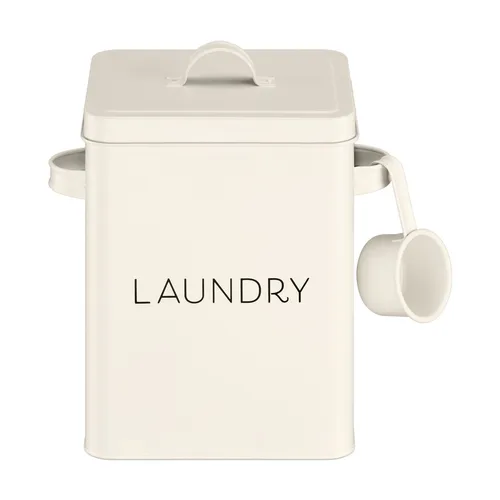 Navaris Waschmittelbox mit Dosierlöffel in weiß von Navaris