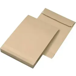 Faltentasche 30007071 B4 haftklebend 40mm Falte braun 100 Stück - Praktische Faltentasche DIN B4 aus 120g/m² Natronpapier, ideal für den sicheren Versand. Mit Haftklebung, 100 Stück pro Packung, braun und ohne Fenster.